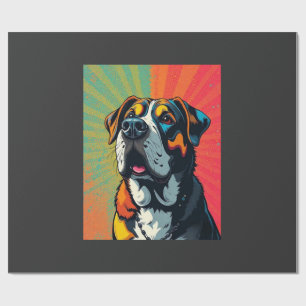 Kleurrijke Pop Art Honden Illustratie Stoer & Leu Cadeaupapier
