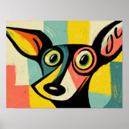 Kleurrijke Pop Art Hondenportret Poster