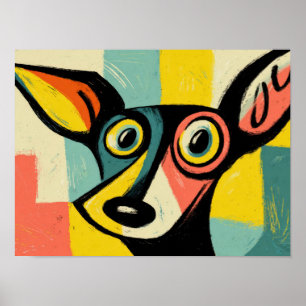 Kleurrijke Pop Art Hondenportret Poster