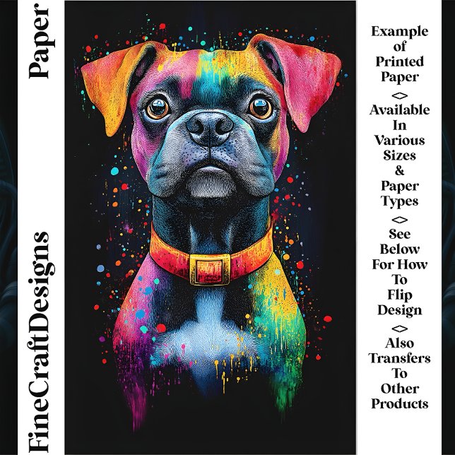 Kleurrijke Pop Art Kortharige Hond CS6 Craft Paper (Creator heeft geüpload)