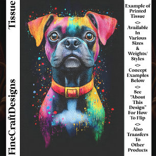 Kleurrijke Pop Art Kortharige Hond CS6 Decoupage Tissuepapier