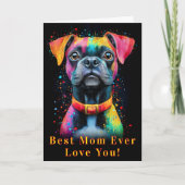 Kleurrijke Pop Art Kortharige Hond CS6 Naam Moeder Kaart (Voorkant)