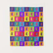 Kleurrijke Pop Art Krabspatroon Wandkleed (Voorkant)
