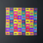 Kleurrijke Pop Art Krabspatroon Wandkleed<br><div class="desc">Heldere en kleurrijke pop art stijl wandtapijt.. Blokken van felle kleuren gevuld met kleurrijke krab afbeeldingen.</div>