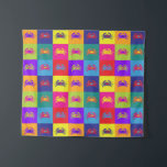 Kleurrijke Pop Art Krabspatroon Wandkleed<br><div class="desc">Heldere en kleurrijke pop art stijl wandtapijt.. Blokken van felle kleuren gevuld met kleurrijke krab afbeeldingen.</div>