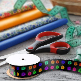 Kleurrijke Pop Art Madeliefjes Helder Hippie Bloem Satijnen Lint