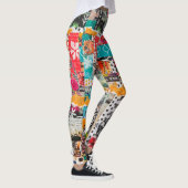 Kleurrijke Pop Art Mixed-Media Collage Leggings (Rechts)