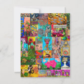 Kleurrijke Pop Art Mixed Media Wenskaart (Voorkant)