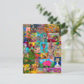 Kleurrijke Pop Art Mixed Media Wenskaart (Staand voorkant)