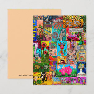 Kleurrijke Pop Art Mixed Media Wenskaart