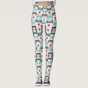 Kleurrijke Pop Art Moeder met Retro Harten & Strep Leggings