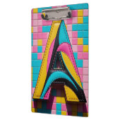 Kleurrijke Pop-Art-monogram “A” in luxe patchwork  Klembord (Links)