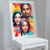 Kleurrijke Pop Art Multiculture People Diversity Poster