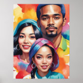 Kleurrijke Pop Art Multiculture People Diversity Poster (Voorkant)