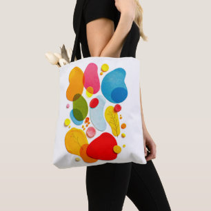 Kleurrijke Pop Art Organische Vormen Mixed Media Tote Bag