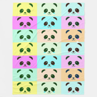 Kleurrijke Pop Art Panda Beer Roze Blauw Groen Gee Fleece Deken