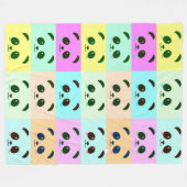Kleurrijke Pop Art Panda Beer Roze Blauw Groen Gee Fleece Deken (Voorkant (Horizontaal))