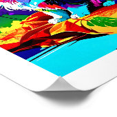 Kleurrijke Pop Art Perzische kat op de bank Bewerk Poster (Hoek)