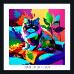 Kleurrijke Pop Art Perzische kat op de bank Bewerk Poster<br><div class="desc">Dit afbeelding van een Perzische kat op een bank werd gemaakt met behulp van pop art stijl. De titel die ik koos is "Perzische kat op een bank",  maar je kunt het veranderen. Het afbeelding heeft een hoge resolutie van 7168 x 7168 ppi en is te downloaden.</div>