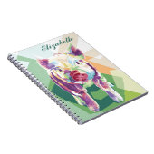 Kleurrijke Pop Art Pig gepersonaliseerd Notitieboe Notitieboek (Rechterzijde)