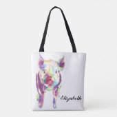 Kleurrijke Pop Art Pig gepersonaliseerde Canvas ta Tote Bag (Achterkant)