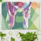 Kleurrijke Pop Art Pig gepersonaliseerde keukenhan Theedoek (Gevouwen)