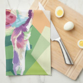 Kleurrijke Pop Art Pig gepersonaliseerde keukenhan Theedoek (Quarter Fold)