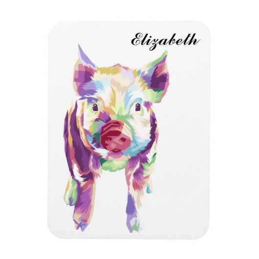 Kleurrijke Pop Art Pig Personalized Magnet Magneet (Verticaal)