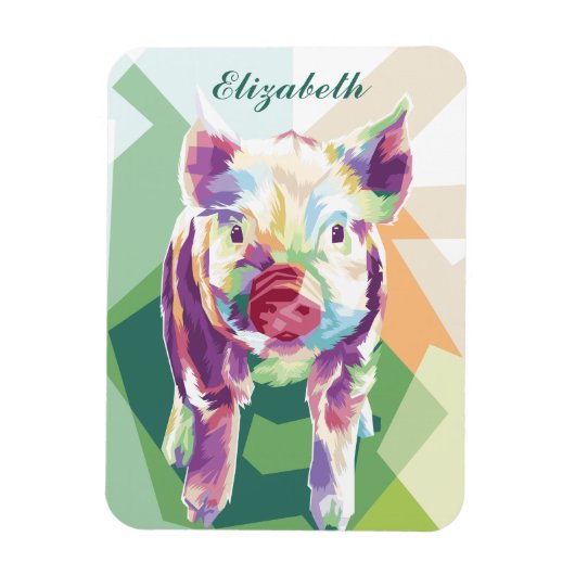 Kleurrijke Pop Art Pig Personalized Magnet Magneet (Verticaal)