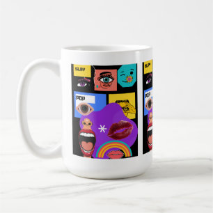 Kleurrijke Pop Art   Retro stripstijl mok