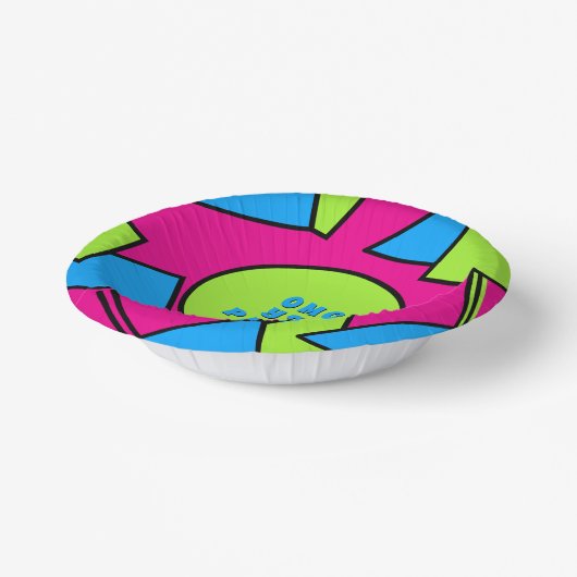 Kleurrijke Pop Art Retro Y2K Party Papieren schale Papieren Kommen (Gebogen)