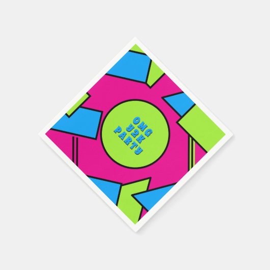 Kleurrijke Pop Art Retro Y2K Party servetten (Hoek)