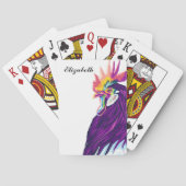 Kleurrijke Pop Art Rooster persoonlijke afspeelkaa Pokerkaarten (Achterkant)