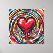Kleurrijke Pop Art 'Smeltend Hart' Canvas Afdruk (Voorkant)