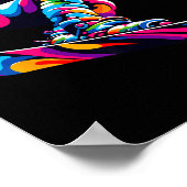 Kleurrijke Pop Art Snowboard Snowboarde Poster (Hoek)
