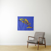 Kleurrijke Pop Art Style Fish Vibrant Blue Sparkle Wandkleed (In Situ (horizontaal))