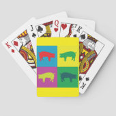 Kleurrijke Pop Art Varken Pokerkaarten (Achterkant)