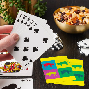 Kleurrijke Pop Art Varken Pokerkaarten