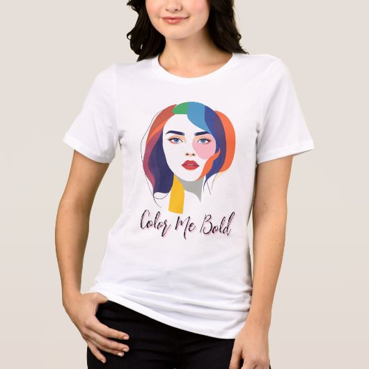 Kleurrijke Pop Art Woman Tri-Blend Shirt (Voorkant)