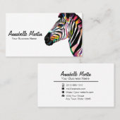 Kleurrijke Pop Art Zebra Visitekaartje (Voorkant / Achterkant)