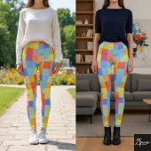 Kleurrijke Pop Checkerboard Broek Leggings