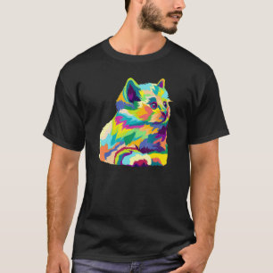 Kleurrijke Pop Kitty Schattige Kat voor Kattenmoed T-shirt