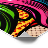 Kleurrijke Pop Kunst Comic Meisje Poster (Hoek)