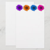 Kleurrijke Pop Kunst Zonnebloemen Briefpapier (Voorkant / Achterkant)