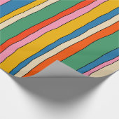 Kleurrijke Pop Stripes Cheerful Lined Pattern Cadeaupapier (Hoek)