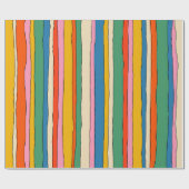 Kleurrijke Pop Stripes Cheerful Lined Pattern Cadeaupapier (Vlak)