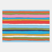 Kleurrijke Pop Stripes Lined Pattern Inpakpapier Vel (Voorkant 3)