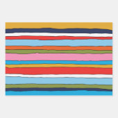 Kleurrijke Pop Stripes Lined Pattern Inpakpapier Vel (Voorkant 2)