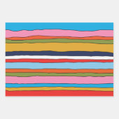 Kleurrijke Pop Stripes Lined Pattern Inpakpapier Vel (Voorkant)