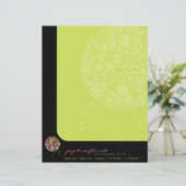 Kleurrijke Pop van de Veerbloem Whimsical & Chic Briefhoofd (Staand voorkant)